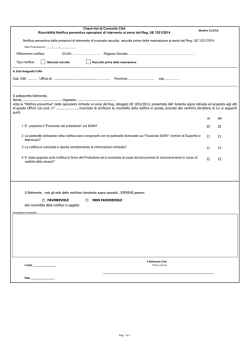 1 2 3 4 Riferimento notifica: Cod. CAA &hellip;&hellip;&hellip;&hellip; Ufficio di