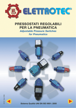 Pressostati Regolabilli per la pneumatica