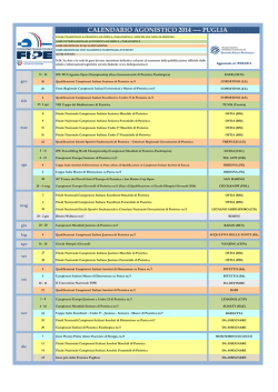 CALENDARIO AGONISTICO 2014 ---- PUGLIA