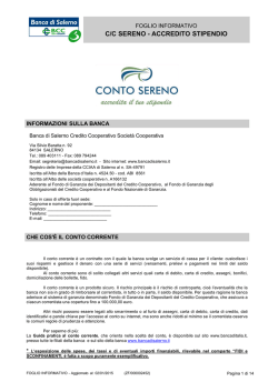 C/C SERENO - ACCREDITO STIPENDIO