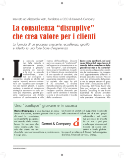 La consulenza "disruptive" che crea valore per i clienti