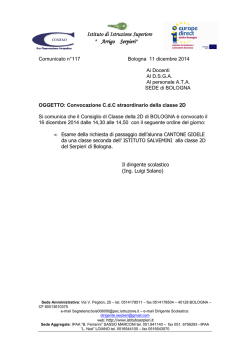 comunicato117, convocazione C.d.C. 2D di Bologna