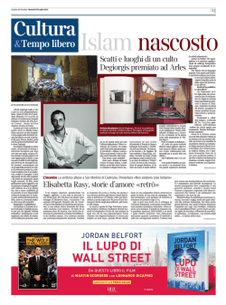 CORRIERE DEL TRENTINO Islam Nascosto. Scatti e luoghi