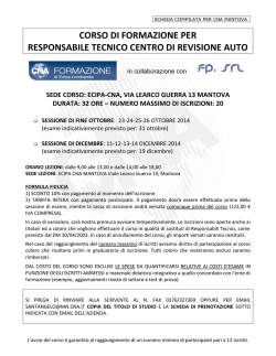 CORSO DI FORMAZIONE PER