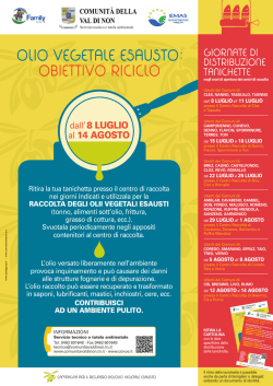 olio vegetale esausto: obiettivo riciclo