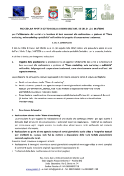 gara leadermed procedura aperta - GAL Cdm &ndash; Le Citt&agrave; di Castel