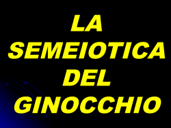 LA SEMEIOTICA DEL GINOCCHIO