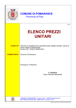 ELENCO PREZZI UNITARI - Comune di Pomarance