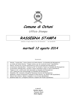 Comune di Ostuni RASSEGNA STAMPA