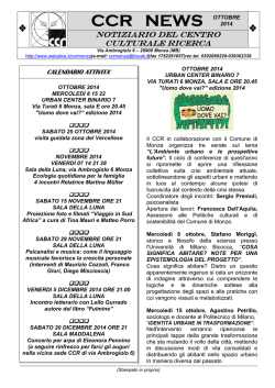 CCR NEWS CCR NEWS OTTOBRE