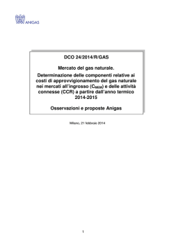DCO 24/2014/R/GAS Mercato del gas naturale
