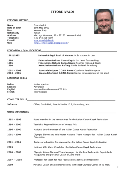 CURRICULUM VITAE ETTORE IVALDI