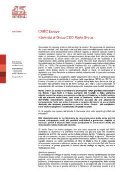 CNBC Europe Intervista al Group CEO Mario Greco