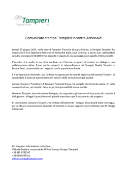 Comunicato stampa: Tampieri incontra ActionAid