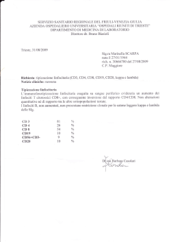 DIPARTIME,NTO DI MEDICINA DI LABORATORIO CIi 3 CD4 CD8 8i