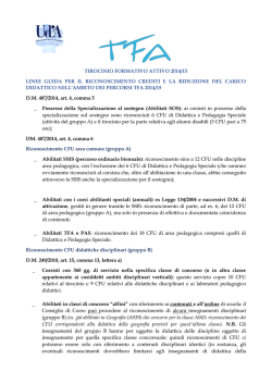 tirocinio formativo attivo 2014/15 linee guida per il riconoscimento