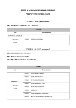 Prospetto Tirocinio per i sei anni di corso D.M. 270