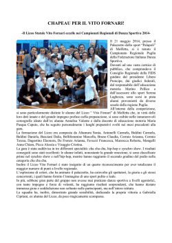 CHAPEAU PER IL VITO FORNARI
