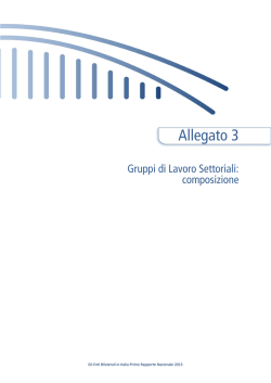 Gruppi di Lavoro Settoriali