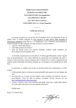TRIBUNALE CIVILE DI ROMA SEZIONE FALLIMENTARE
