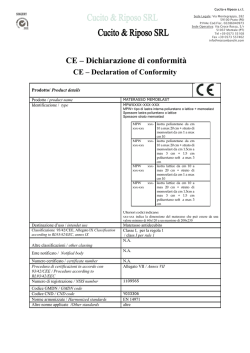 Dichiarazione conformit&agrave; CE MATERASSO