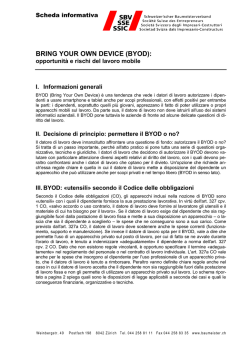 Bring your own device (BYOD): opportunità e rischi del lavoro mobile