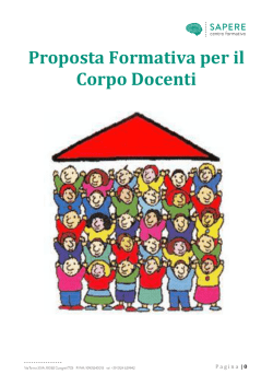 Proposta Formativa per il Corpo Docenti
