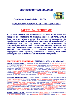 PARTITE DA RECUPERARE recuperi da effettuare &egrave;