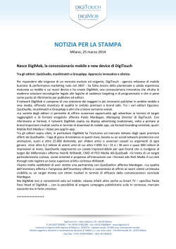 25/03/2014 Nasce DigiMob, la concessionaria mobile e