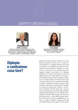 Diplopia e confusione: cosa fare? aSpetti meDiCo