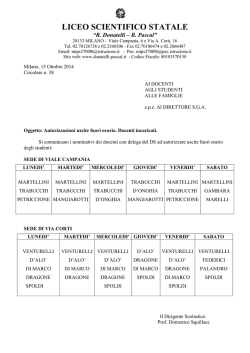 Autorizzazioni uscite fuori orario. Docenti incaricati