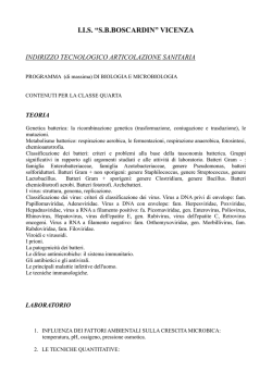Microbiologia Sanitario IV anno