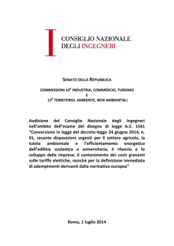 Documento depositato dal Consiglio nazionale ingegneri (CNI)