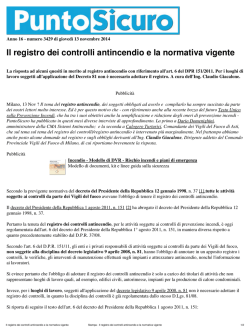 Il registro dei controlli antincendio e la normativa vigente