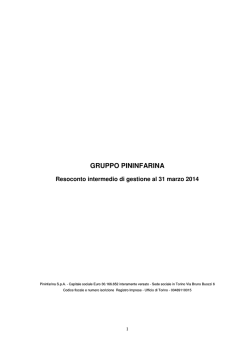 GRUPPO PININFARINA Resoconto intermedio di gestione al 31