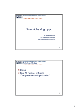 MOD 2 - 5^lezione - Le dinamiche di gruppo