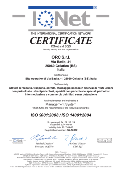 CERTIFICATE - Orc S.r.l.