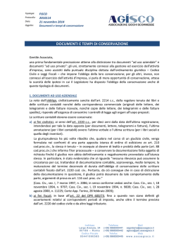 2014.11.21 - Fisco - Documenti e tempi di conservazione