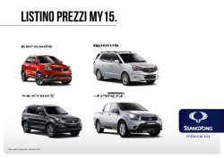 LISTINO PREZZI MY15. - SsangYong NEW KORANDO