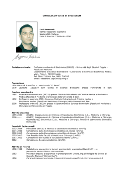 CURRICULUM VITAE ET STUDIORUM Dati Personali: Nome