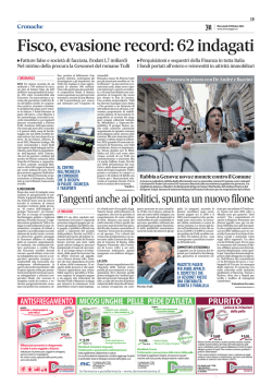 22 10 14 Il Messaggero Fisco, evasione record 62 indagati