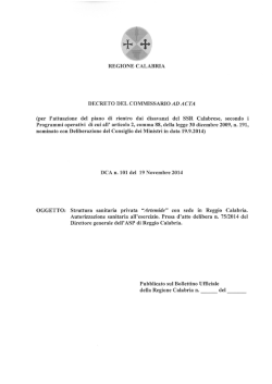 DCA n.101 del 19.11.2014 -Struttura sanitaria