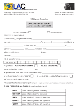 modello domanda iscrizione serale - Liceo Artistico Statale Renato