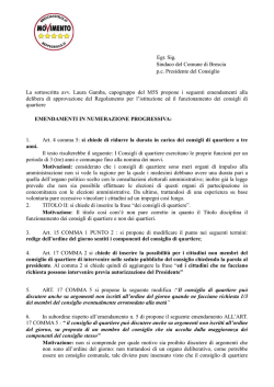 Egr. Sig. Sindaco del Comune di Brescia p.c.