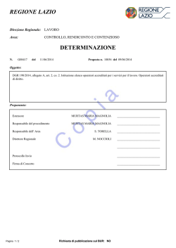 REGIONE LAZIO DETERMINAZIONE - Portalavoro