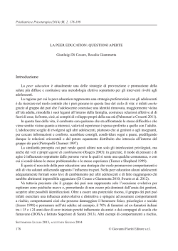 La peer education: questioni aperte
