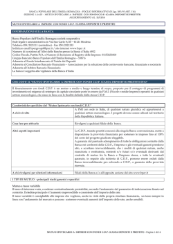 mutuo ipotecario ad imprese con fondi c.d.p. (cassa depositi e prestiti)