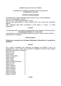 ORDINE DEGLI AVVOCATI DI TORINO
