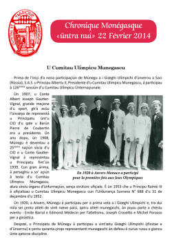 Chronique Mon&eacute;gasque - Comit&eacute; National des Traditions