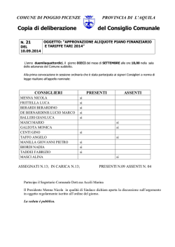 Delibera TARI 2014 - Comune di Poggio Picenze